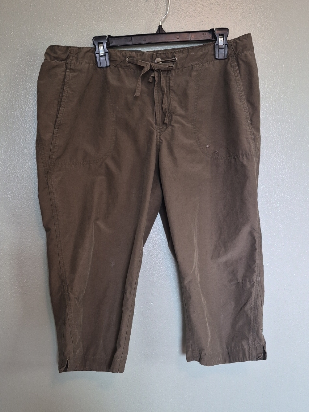 Columbia Pantacourt Capri Pants XL Olive Green Lightweight